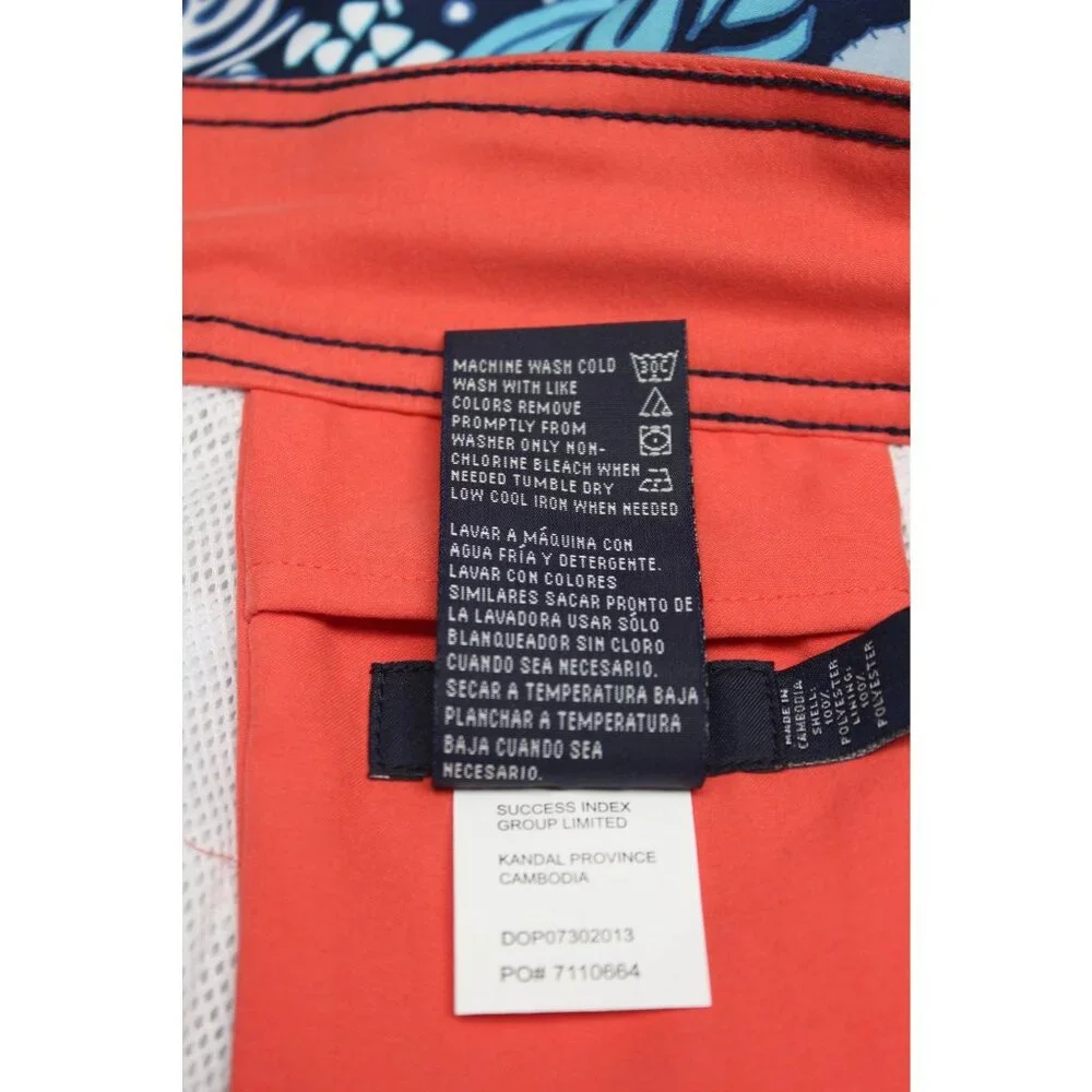 Nautica men's blue mesh‎ lined Hawaiian board shorts swim trunks L